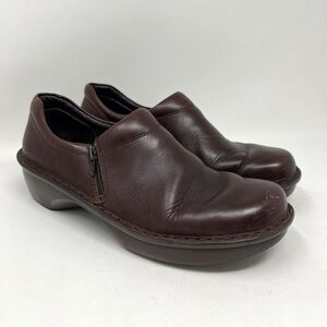 Naot Arianna Brown Leather Comfort Shoes Side Zip Women's Size 11-11.5 EU 42